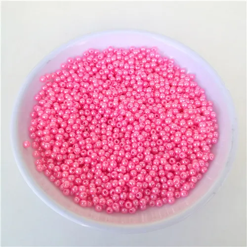 dark pink 3 мм отверстие ABS Круглый искусственный жемчуг бусины для шитья одежды ремесла DIY ювелирное ожерелье ручной работы браслеты аксессуары - Цвет: dark pink