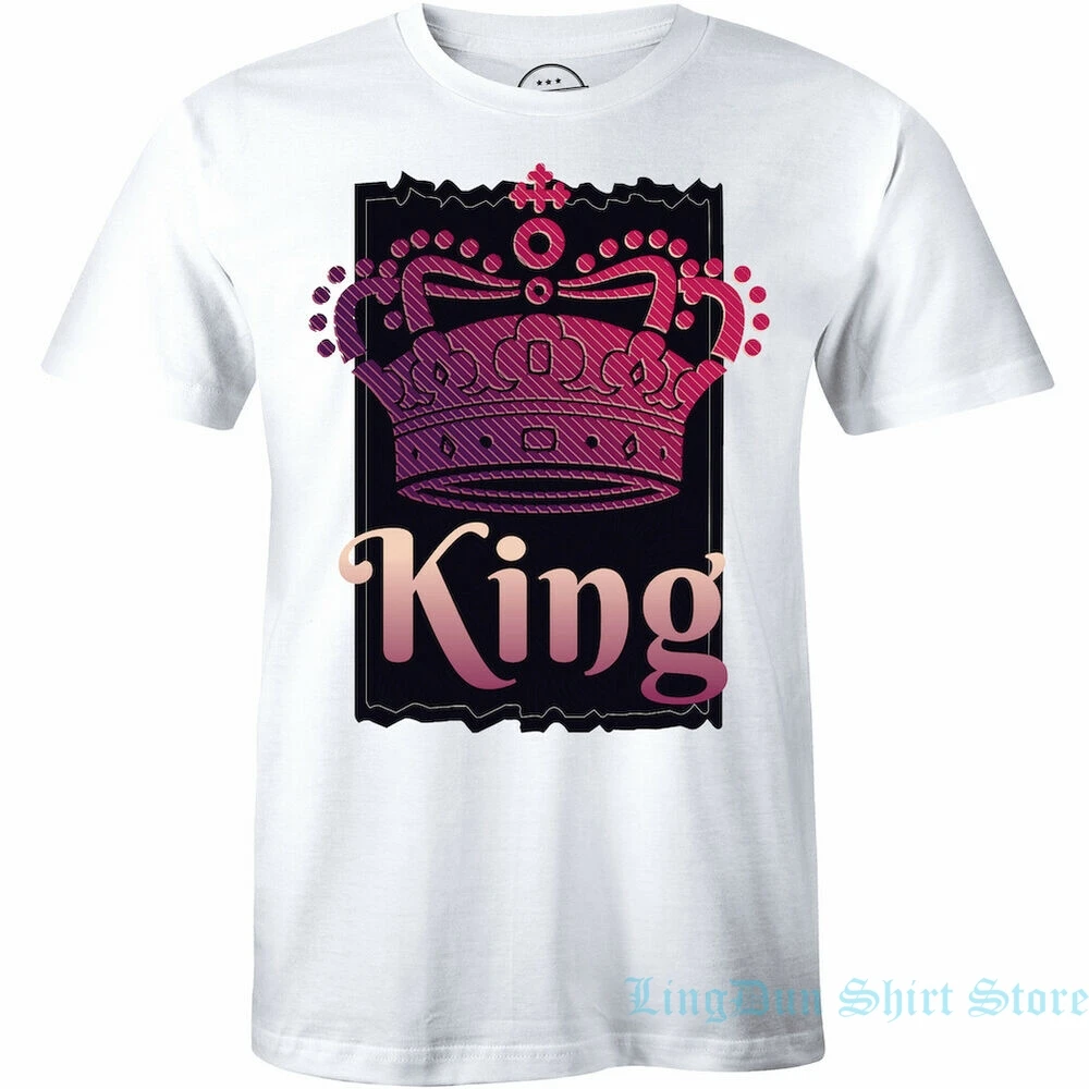 King Crown для пар летняя парная футболка мужская и женская 100% хлопок топы