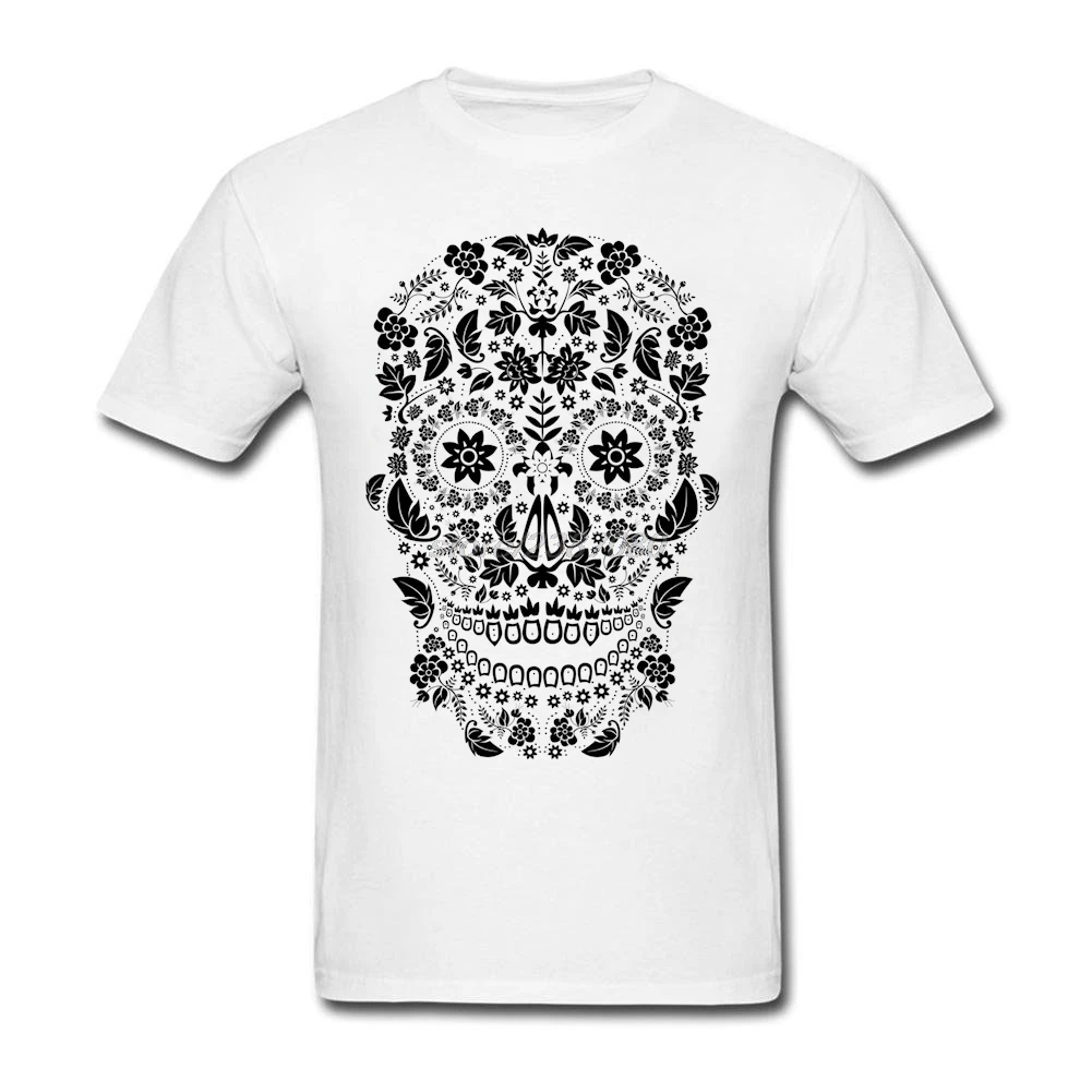 Костюм Crewneck футболки для взрослых Geek мужской день череп мертвеца No6 натуральный