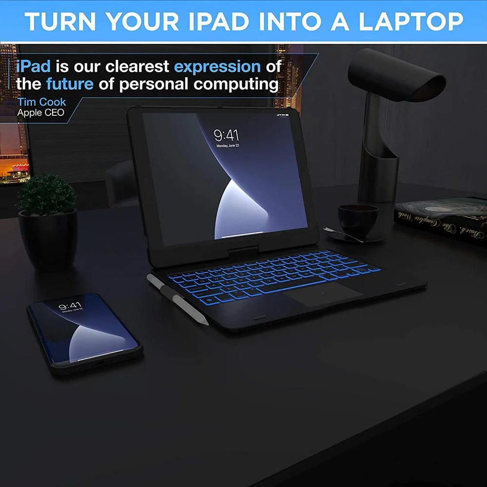 Беспроводная Bluetooth-клавиатура с подсветкой для iPad 10 2 дюйма 2021 9 8 7 Air3 | Компьютеры и