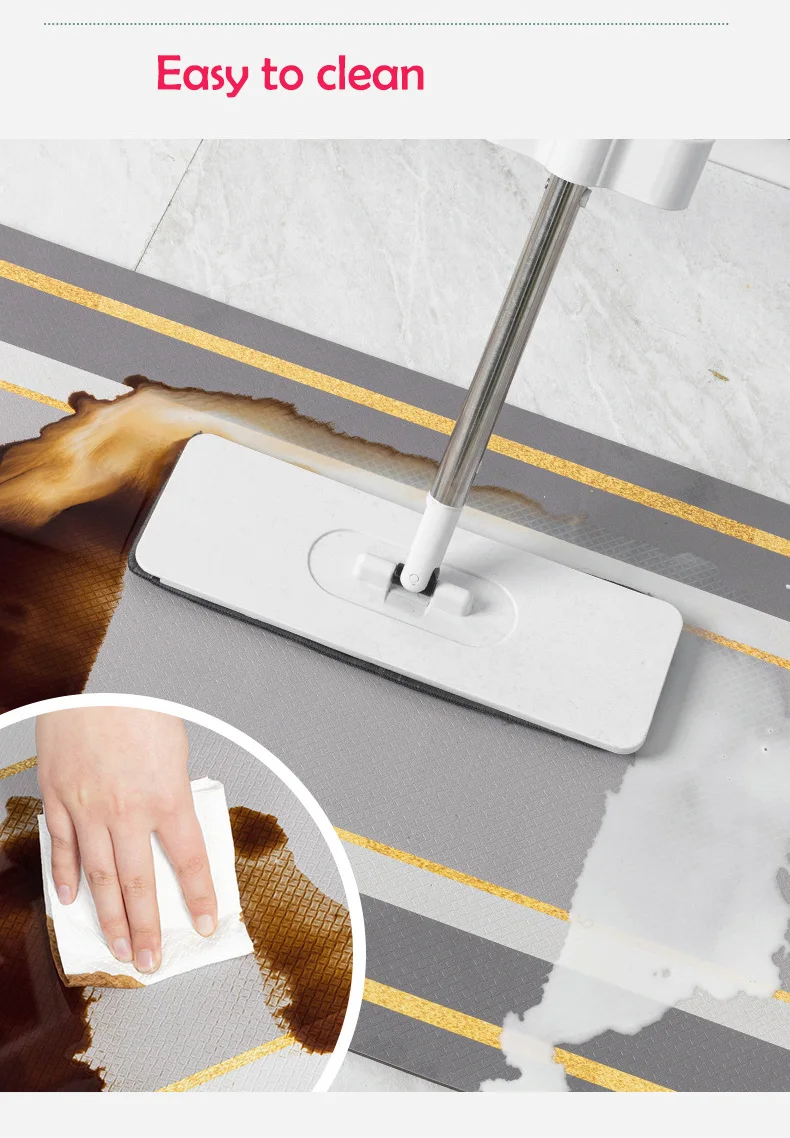 

Kitchen Non-Slip PV Waterproof Door Mat Household Oilproof Easy Clean Rug Anti-slip Floor Dirtproof Decor Kictchenroom Cloud Mat