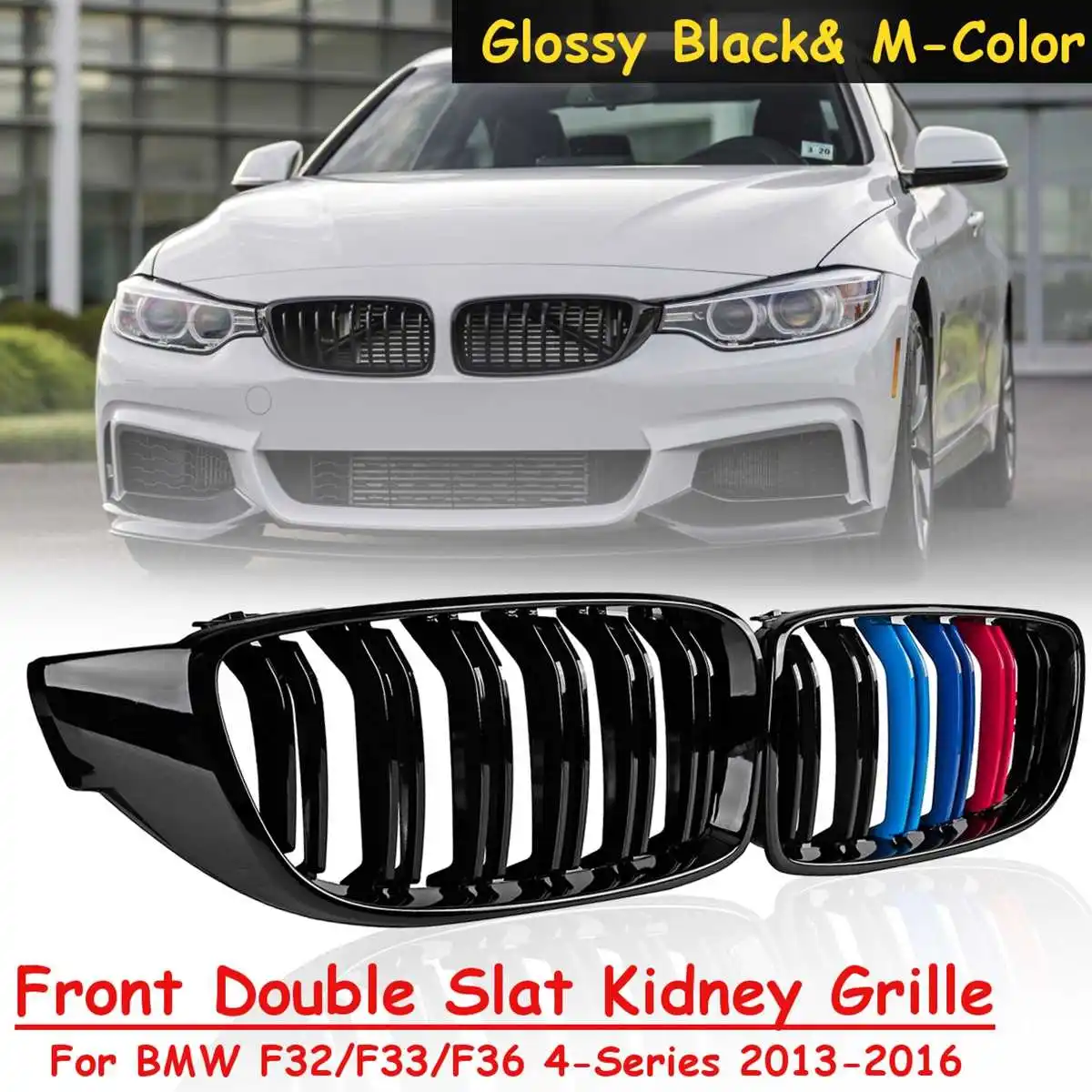 

1 пара глянцевая черная M-Color Передняя двойная решетка для радиатора BMW 4-Series F32 F33 F36 2013 2014 2015 2016