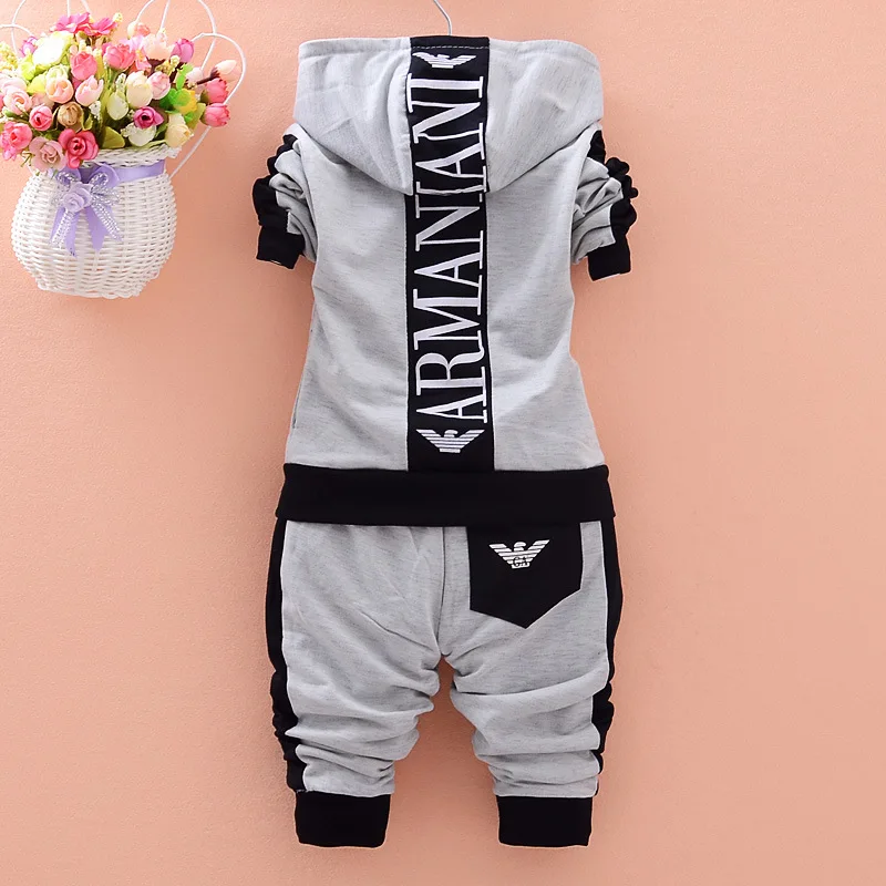 

Foreign trade boy baby spring and autumn 2021 new zipper shirt suit Korean version of pure cotton two-piece suit