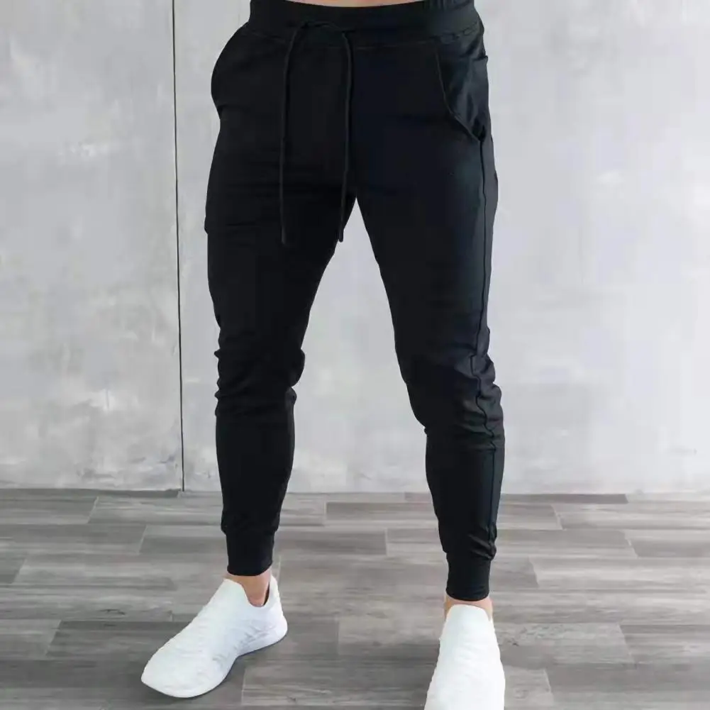 

Wear Resistant Stylish Mid Waist Men Sports Pants Warm Training Trousers Multi Pockets for Jogging