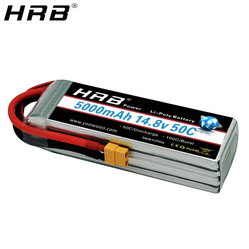 аккумулятор hrb lipo 4s 148 в 5000 мач 50c ec5 xt90 xt60 deans t