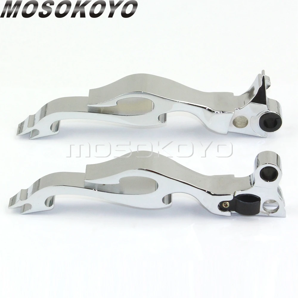 Хромированные ручные рычаги для Мотоциклов Harley Street Bob Softail FLST/FXST Night Train FatBoy 1996-2011 12