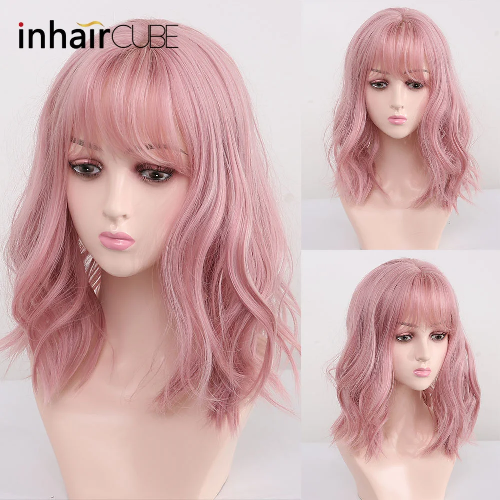 Inhaircube 12 &quotРозовый натуральный волнистый длинный Peluca Лолита женские парики