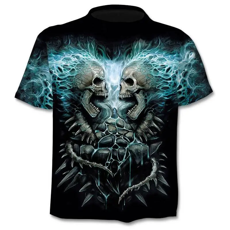 

2018 New Motorcycle Skull 3dT-Shirt Men Women Fashion Hip Hop T-Shirt Streetwear Pullover T Shirt Camisetas Hombre Tops Tees