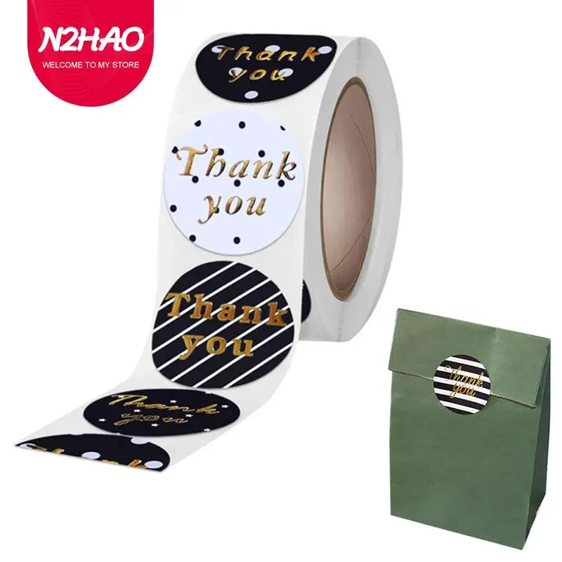 

500Pcs/roll Thank you Decoration Paper Sticker Lable Seal Gift Sticker Festival Party Baking Gift Supplies