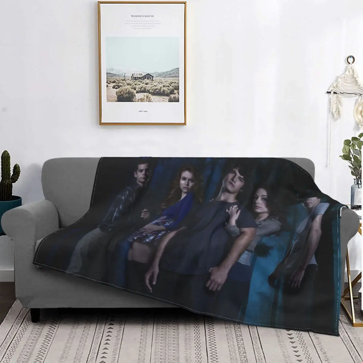 

Teen Wolf Blankets Flannel Print Mystery Drama Multifunction Ultra-Soft Throw Blankets for Bedding Office Bedspread