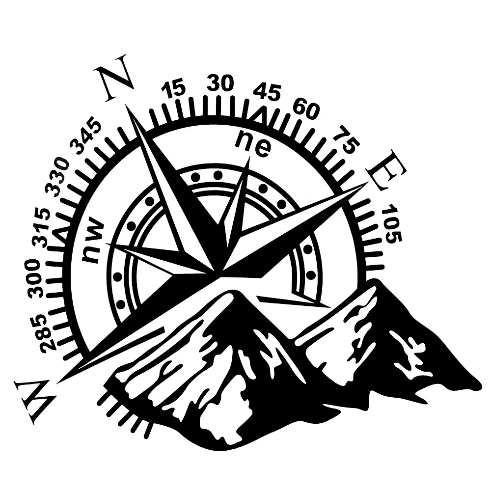 

For Auto Window Motorcycle Decor Hot Sale Funny Vinyl Car-Styling Decals 60*50cm Off-road Mountain Compass Car Sticker