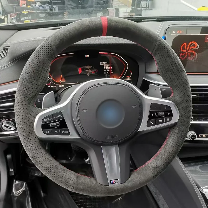 

Чехол на руль для BMW 5-Series Sport 19-21, фланелевые аксессуары «сделай сам» для автомобиля