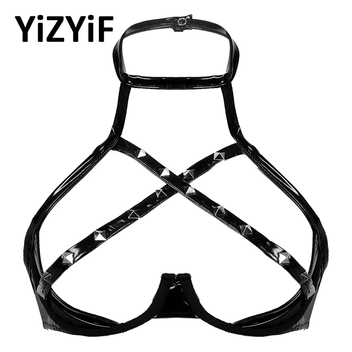 

Бюстгальтер женский без чашек, пикантное нижнее белье с бретелями в стиле Харадзюку, эротический боди-клетка, готический топ на бретелях, ни...