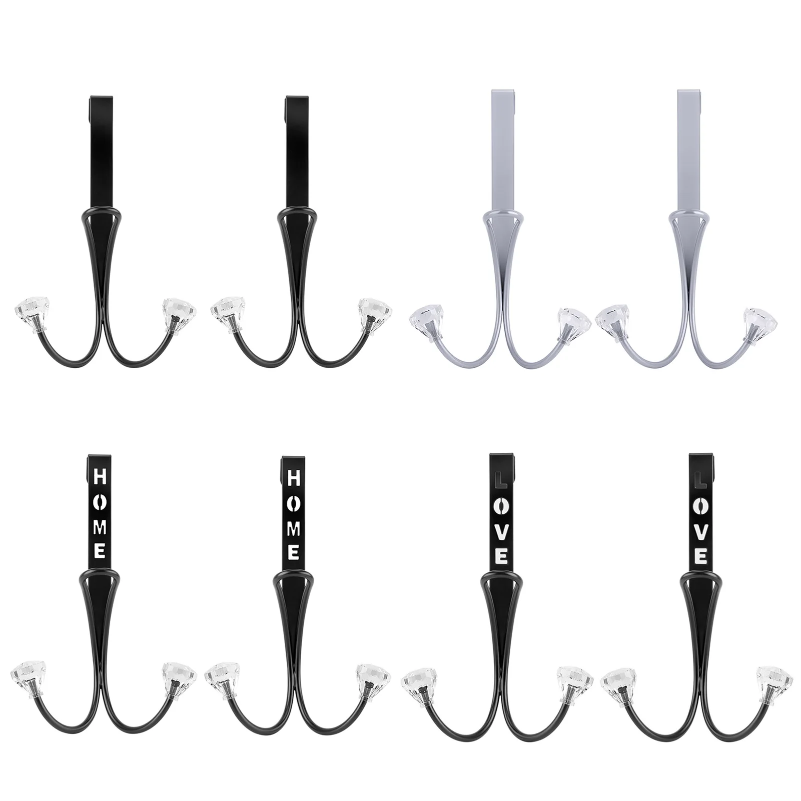 

2pcs Over The Door Double Hanger Hooks Declutter Twin Hook For Coats Hanging Storage Organizer Double-hooks Punch-free Coat Rack