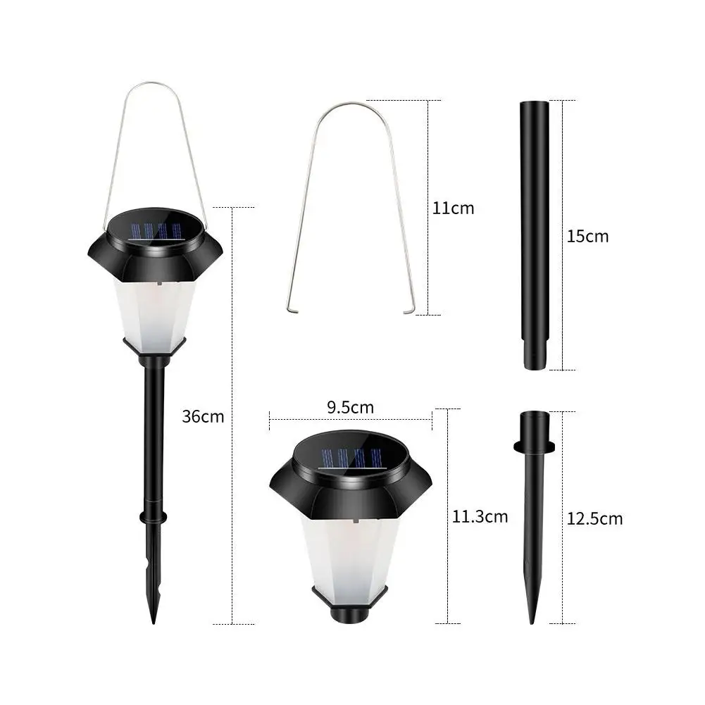 

4pcs Solar Flame Lamp Flickering Waterproof LED Garden Decoration Landscape Light Lawn Lamp Path Lighting Torch Light Spotlight