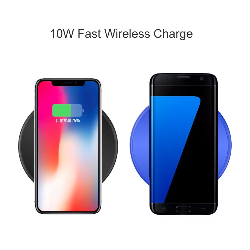 Беспроводное зарядное устройство 10 Вт для телефона Samsung Galaxy S9 S8 S7 USB-зарядка IPhone