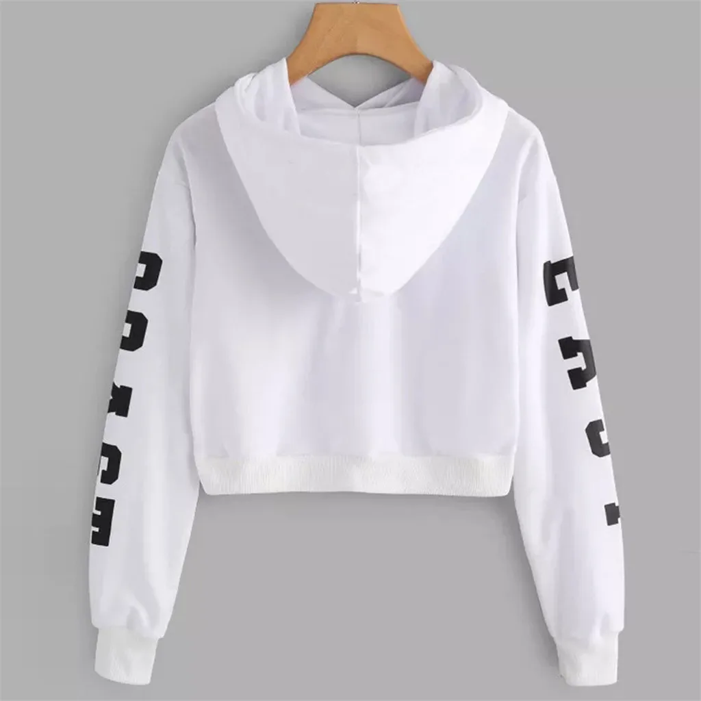 Womens Autumn Long Sleeve Hoodie Sweatshirt Letters Hooded Pullover Tops Blouse Las Mujeres Sweetshirts Спортивный Костюм Женск