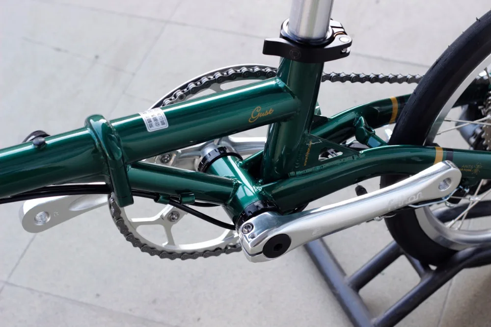 Хромированный стальной складной велосипед 1" Minivelo Mini velo велосипед городской коммутирующий велосипед с V тормозом складной 9 скоростей Fnhon Post зеленый