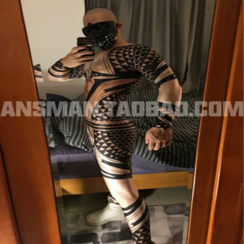 Мужской костюм для Хэллоуина с заклепками 3d тату|Повседневные брюки| |