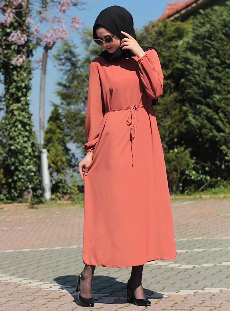 Винтажное мусульманское платье для женщин облегающие макси платья хиджаб с