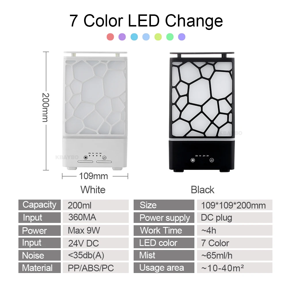 Ультразвуковой диффузор эфирных масел 200 мл увлажнитель воздуха ароматерапия