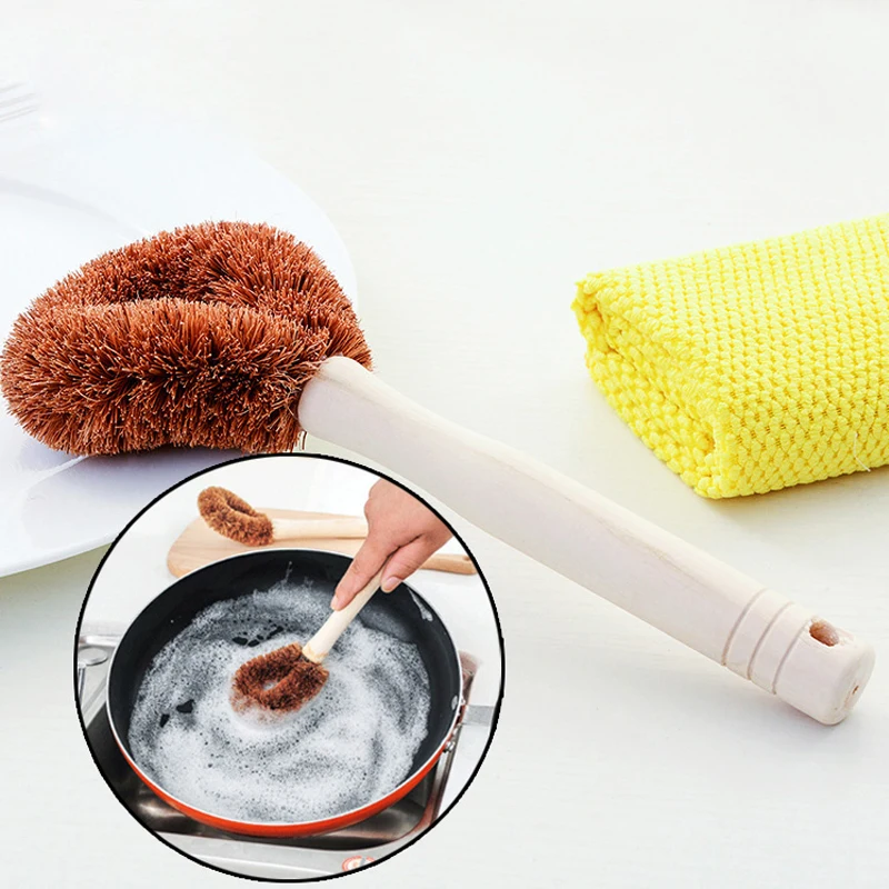 Модные натуральные 2 шт./лот антипригарное масло кокосовые коричневые чистящие