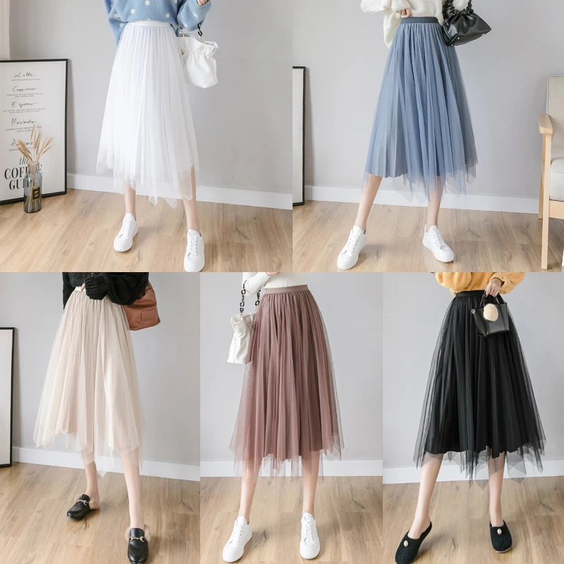 Модная Лоскутная юбка миди из сетки для женщин бархатная Зимняя Saias с обеих