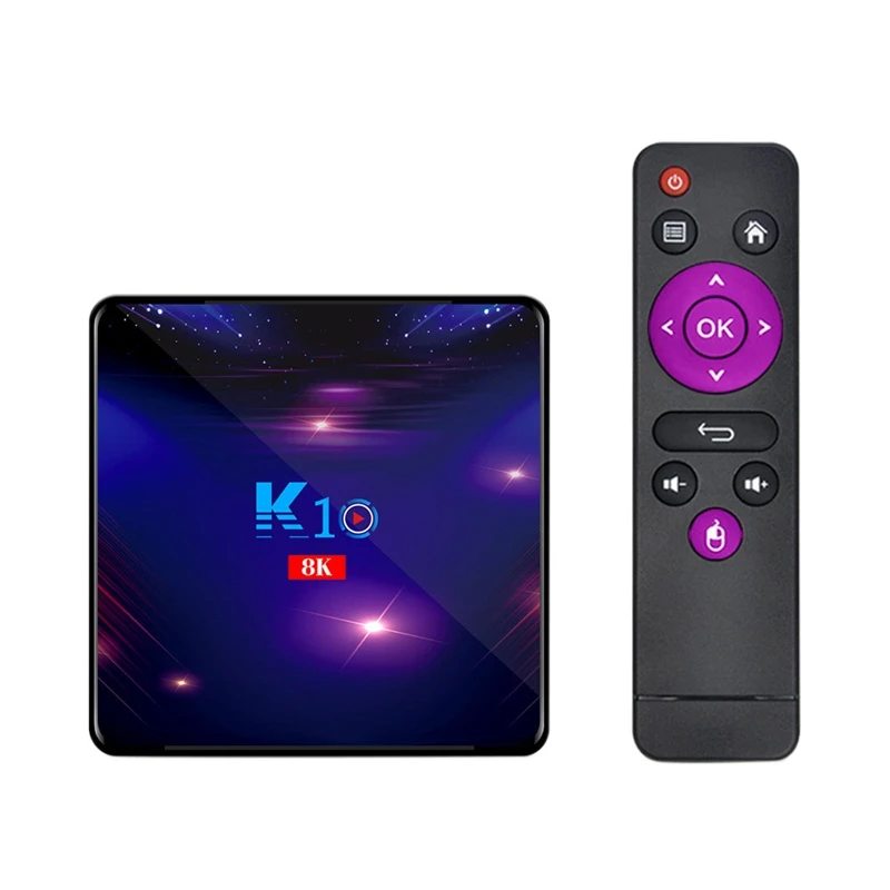 

K10 Smart TV Box 4K 8K HD Android 9.0 Media Player 4GB Bluetooth 2.4G/5G Wifi 4.1 Set Top Box