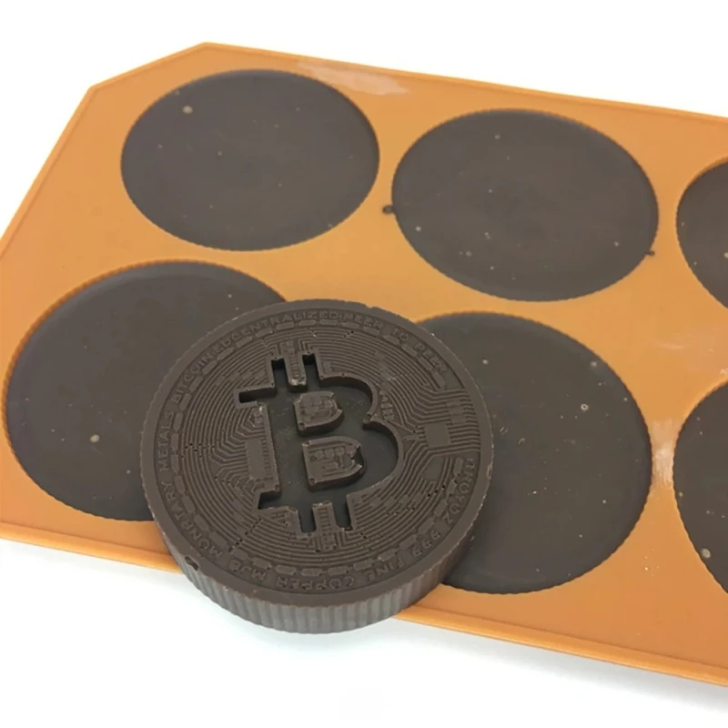 

3D Bitcoin Silicone Mold Kitchen Baking Tool Resin Cake Lace Decoration DIY Design Chocolate Pastry Dessert Fondant Moulds