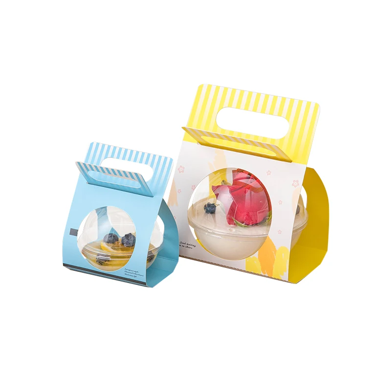 

50pcs High quality protable creative transparent cake cup bakint decor tool round salad ice cream dessert plastic cup with lid