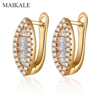 maikale luxury cubic zirconia stud earrings for women gold silver color ear studs exquisite jewelry personality gifts for girls
