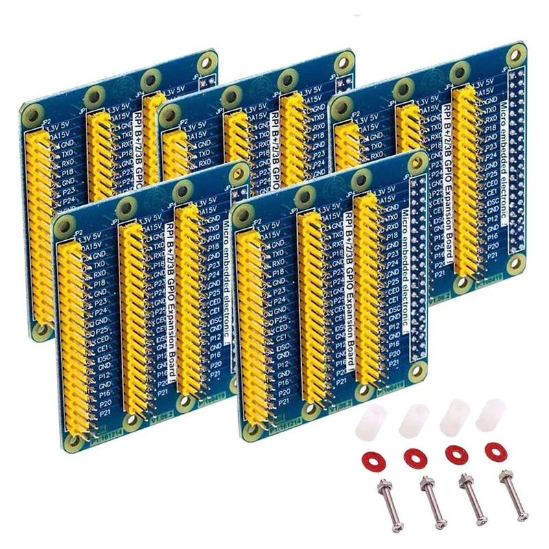 

5 x Плата расширения GPIO, совместимая с Raspberry Pi 3, Pi 2, Pi Model B