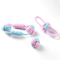 macaron color cotton rope dog toy molar teeth resistant to bite for dogs accessories toothbrush chew for small medium dogs toy