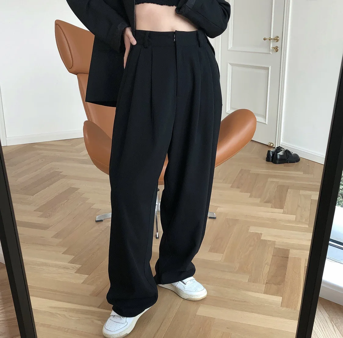 Women Wide Leg Pants High Waist Long Trousers Women Loose Straight Pants OL Suit Pants Pantalon Femme Streetwear High Quality