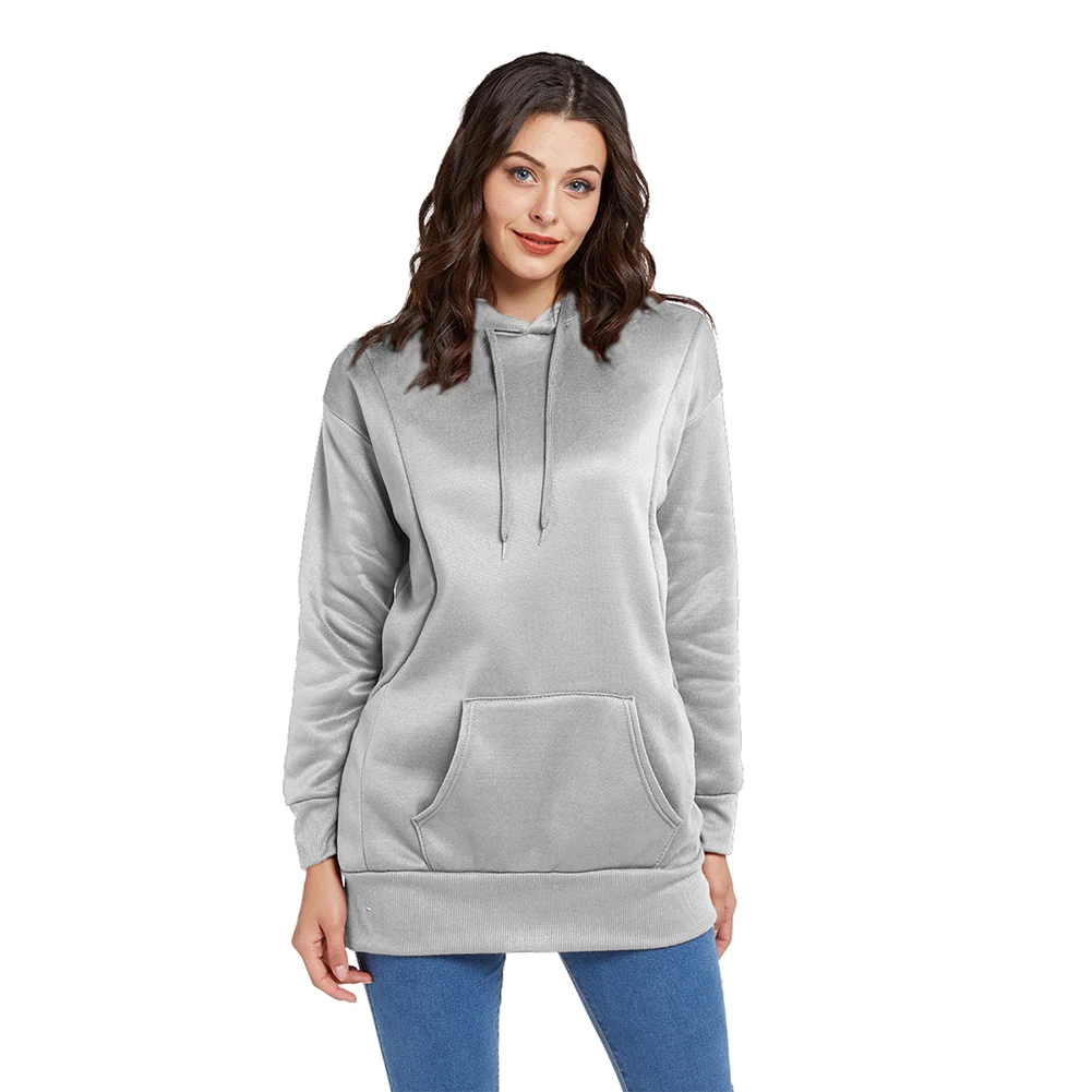 Женская толстовка с капюшоном FADZECO однотонная Повседневная Толстовка Осень-зима