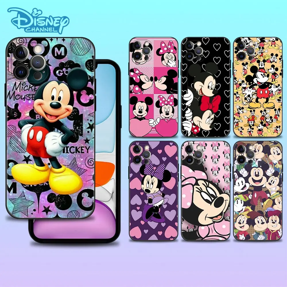 

Silicone Case For App iPhone 13 12 11 Pro Max 13 12 Mini Back Cover Shell Capa Fundas Disney Cartoon Mickey Minnie Mouse Comics