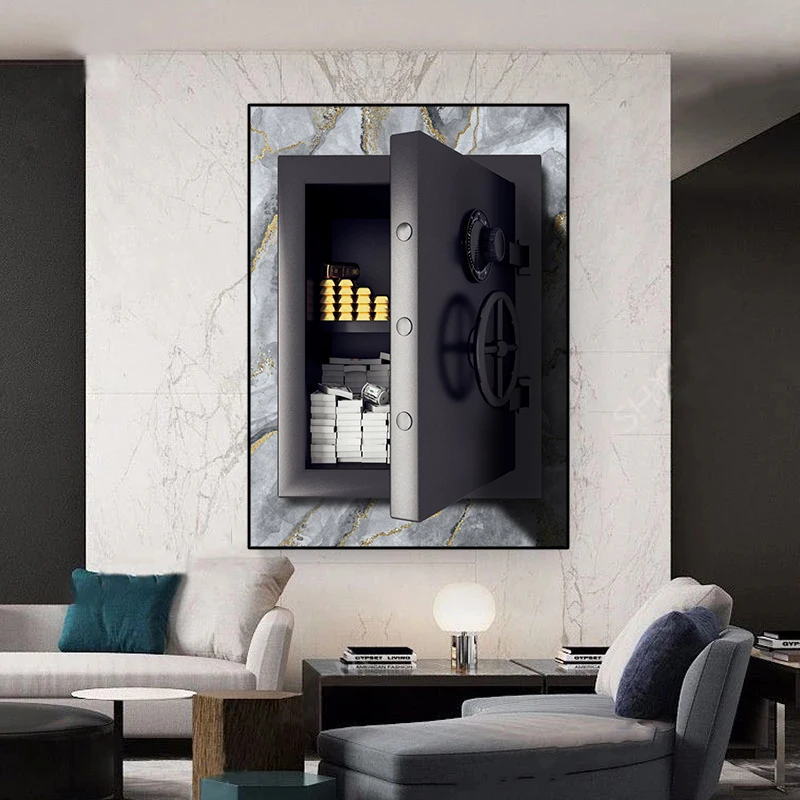 

Money and Strongbox Marbling Background Modern Abstract Canvas Painting Poster and Prints Wall Art Picture Room Home Decoration