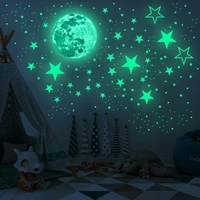 30cm luminous moon star dot fluorescent sticker christmas window ceiling kids room home decoration diy glow in the dark stickers