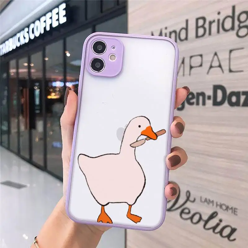 

Goose Game Interesting Duck Game Phone Cases Matte Transparent for iPhone 7 8 11 12 s mini pro X XS XR MAX Plus cover funda