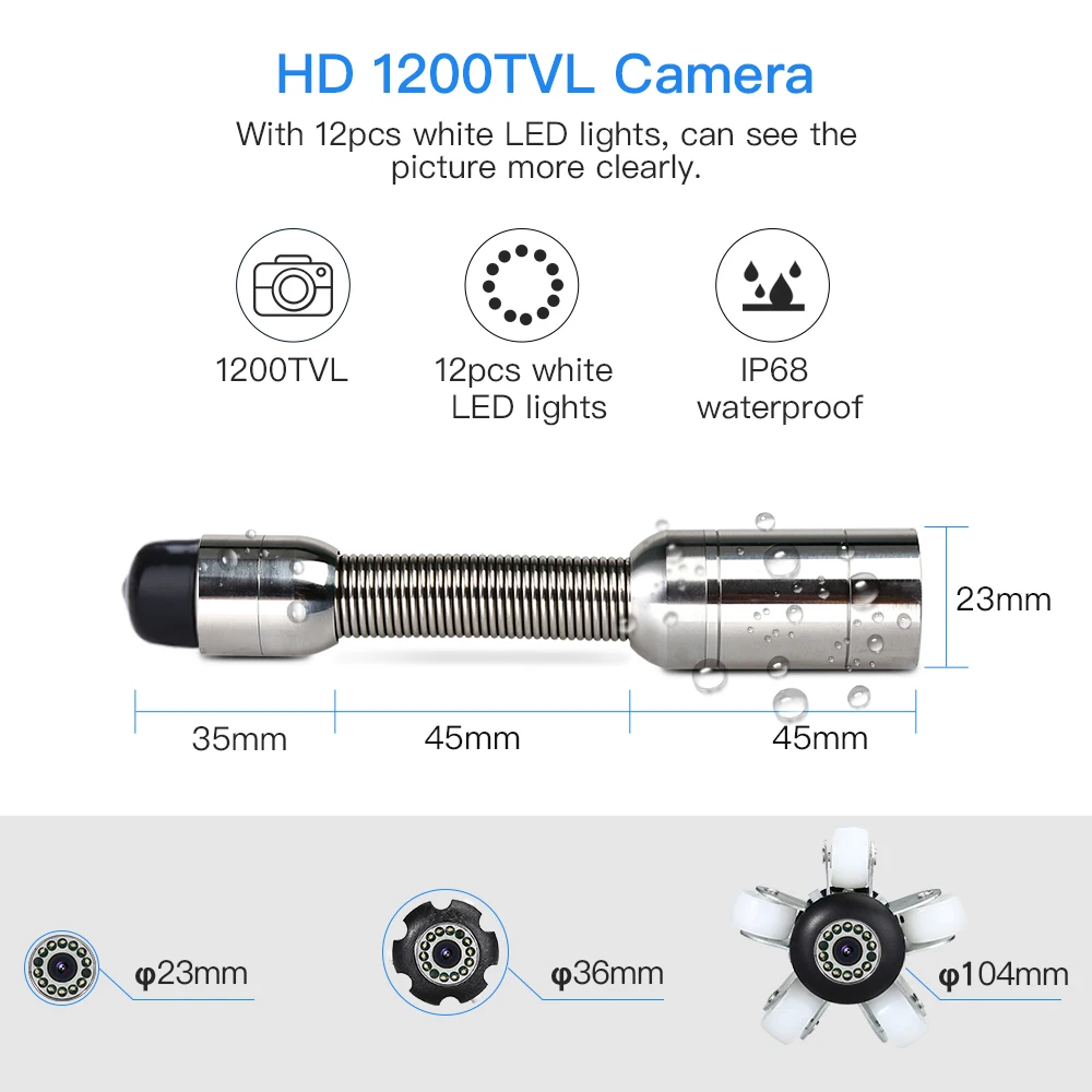 Eyoyo 1000TVL трубопровод эндоскопа Инспекционная камера 40 м подводный промышленный