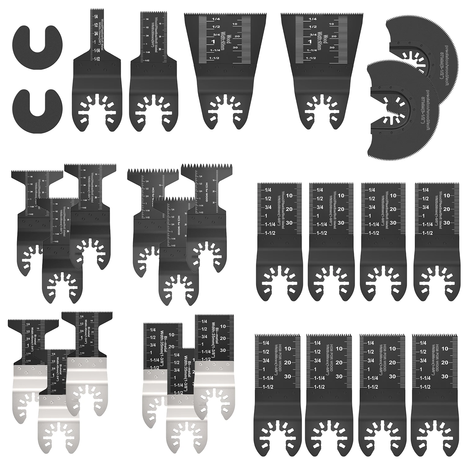 

28/33 Pcs Universal Saw Blade Set Wood Metal Plastic Oscillating Multi Tool Quick Release Saw Blades for Fein Multimaster Power