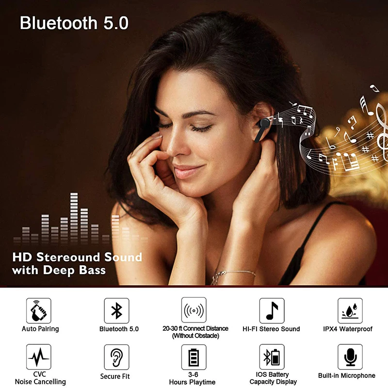 FLOVEME Smart Touch беспроводной Bluetooth наушники вкладыши TWS с 5 0 беспроводные для iPhone Apple TV