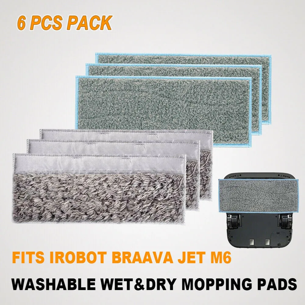 

6 шт., многоразовые подкладки для швабры Irobot M6