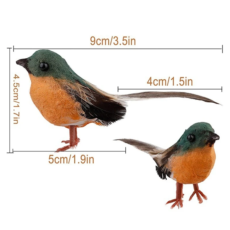 

12 Pcs Robin Bird Figurine Realistic Bird Figure Simulation Animal Toy Ornaments K0AA