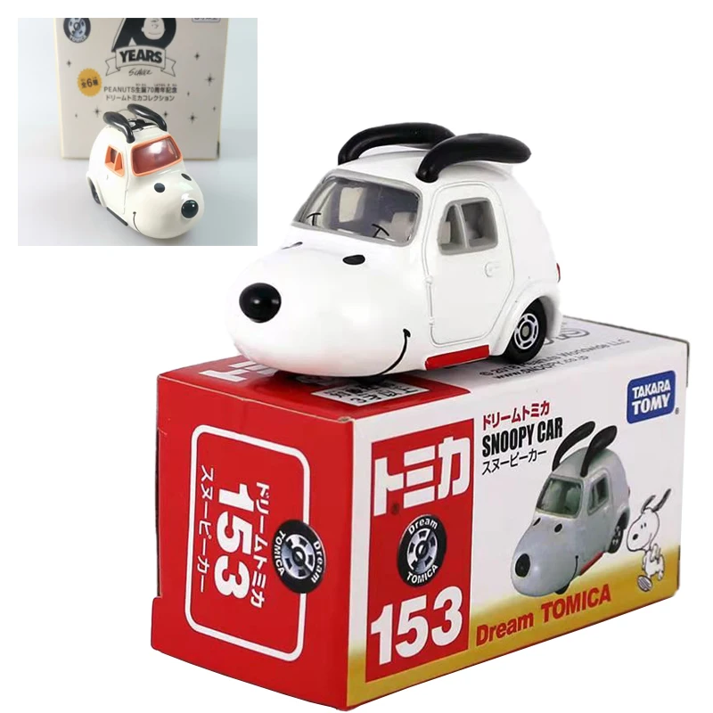 

Модель автомобиля Tomica Snoopy с подвижными ушками, инерционная игрушечная машинка из сплава, подарок на день рождения, подарок для детей