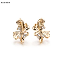 hanreshe crystal zircon stud earrings copper romantic party wedding jewelry female beautiful fashion earrings women gift