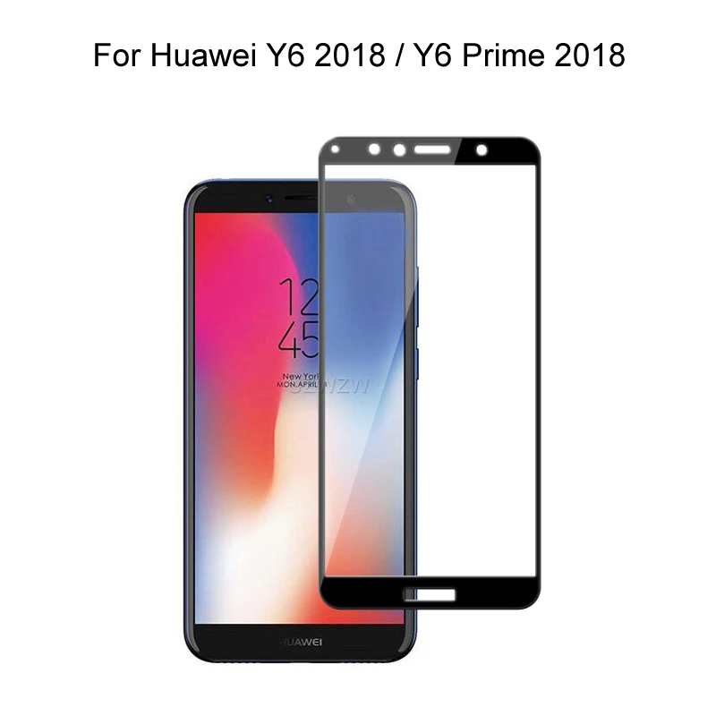 Закаленное стекло для Huawei Y6 2018 / Prime Pro полное покрытие защита экрана закаленное