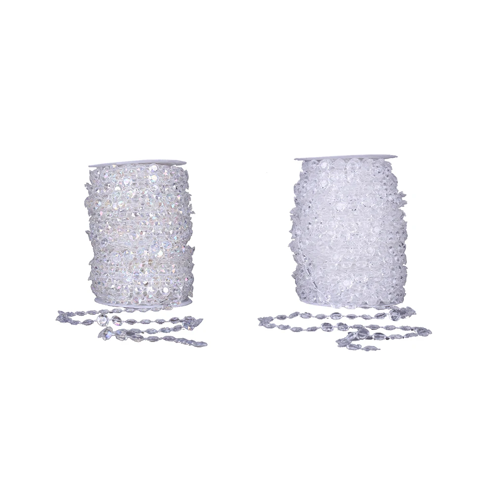 2019 New 30m AB Iridescent Acrylic Crystal Bead Thread Light White String Wedding Party Decorations Handmade Lighting Curtain | Дом и сад