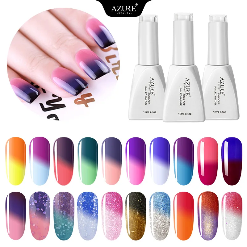 Azure beauty Хамелеон УФ гель для ногтей Полупостоянный термо светодиодный лак