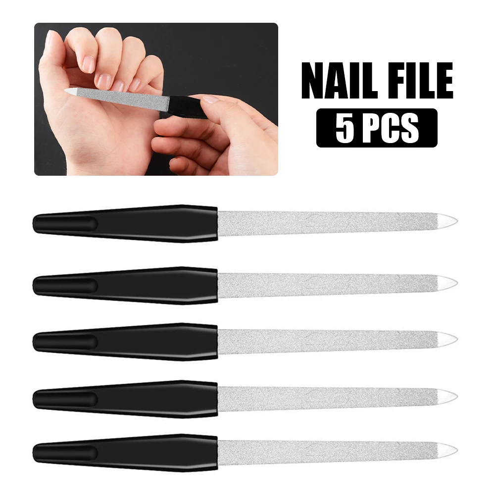 

5pcs Metal Double-sided Nail File Manicure Sharpening Nail Nail Tool Manicure Pedicure Tool High Quality Nail File